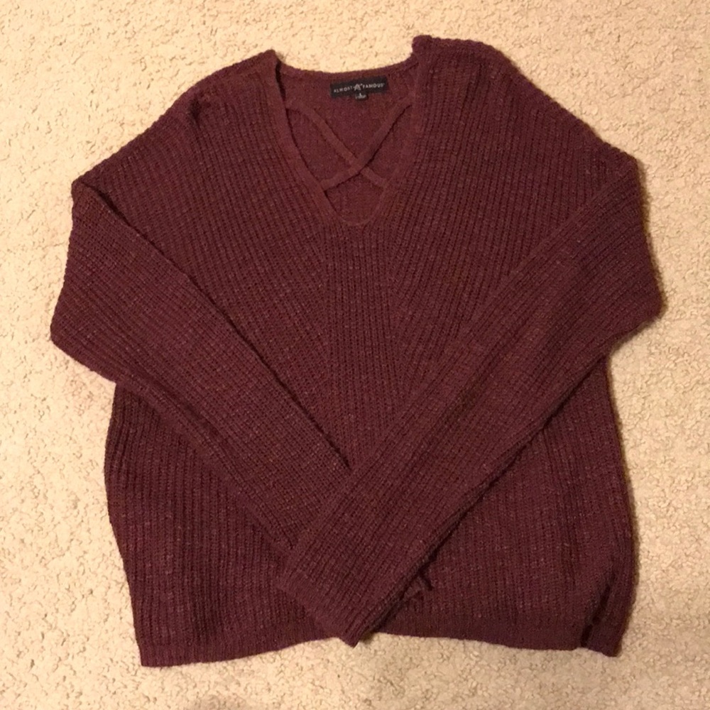 Almost Famous maroon knitted shirt